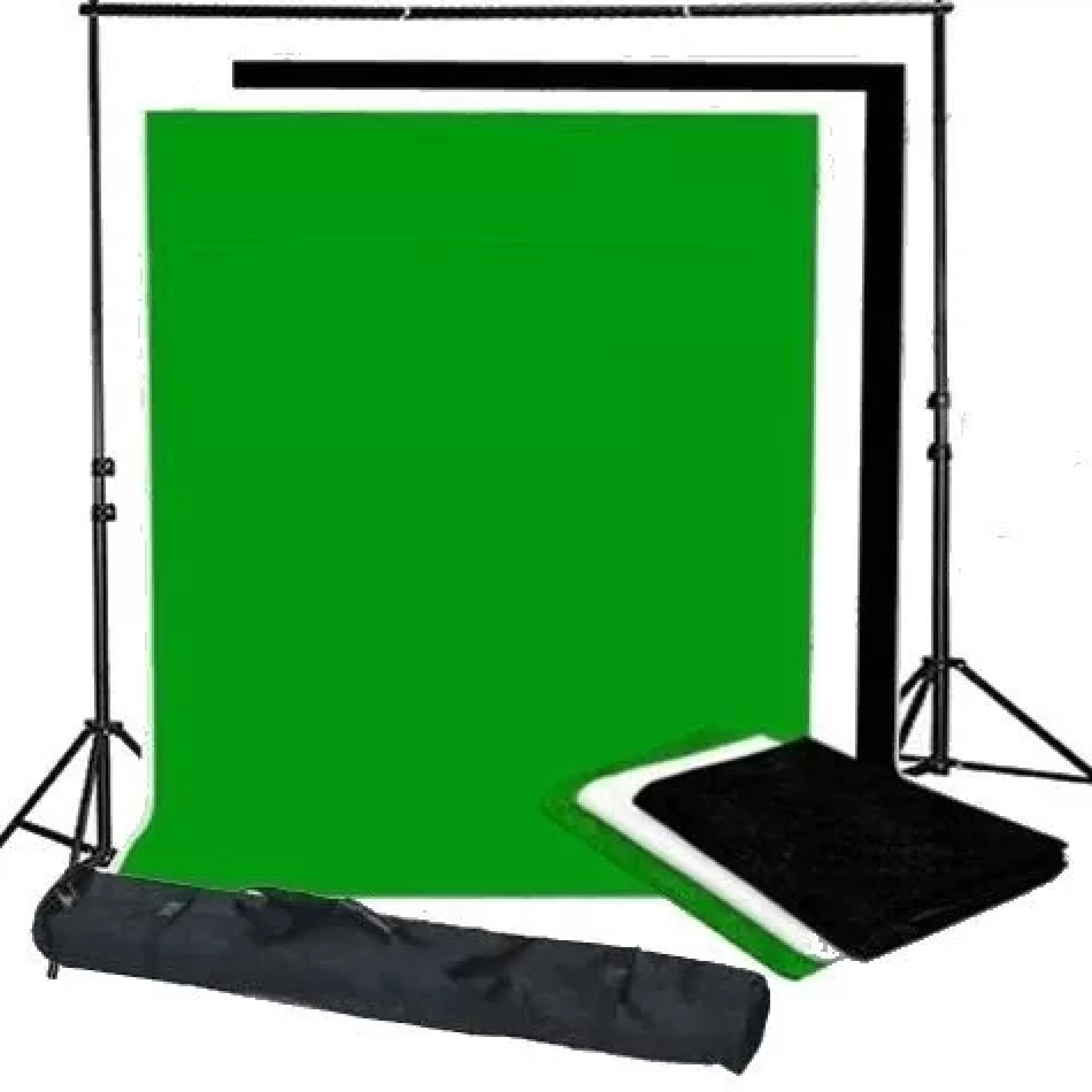 Clearance Bresser BR-BGS2 Set21 - Hintergrundsystem inklusive Fotohintergründe Greenscreen/ Schwarz/ Weiß