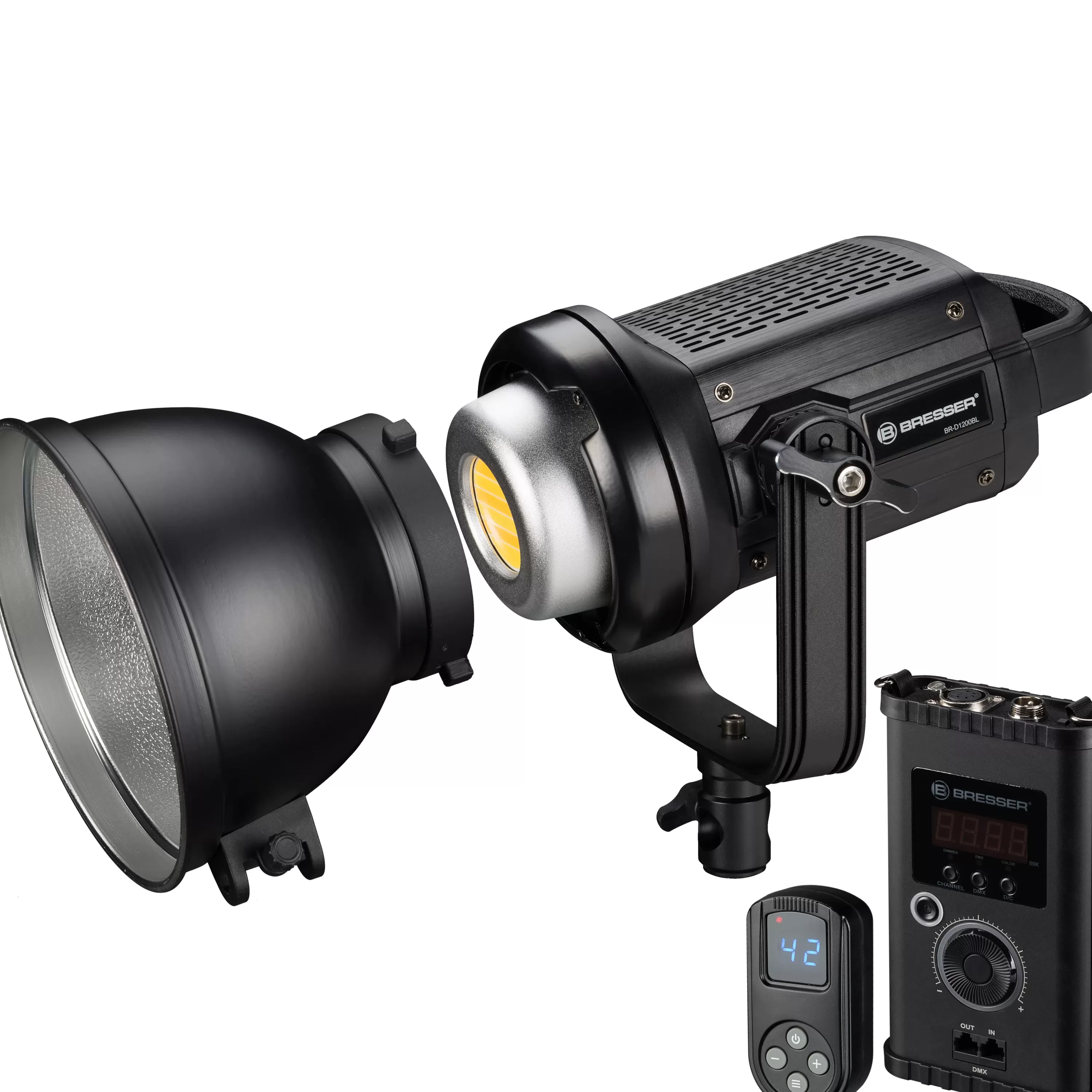 Clearance Bresser BR-D1200BL COB LED Studiolampe 120W mit Bowens-Anschluss für Softboxen