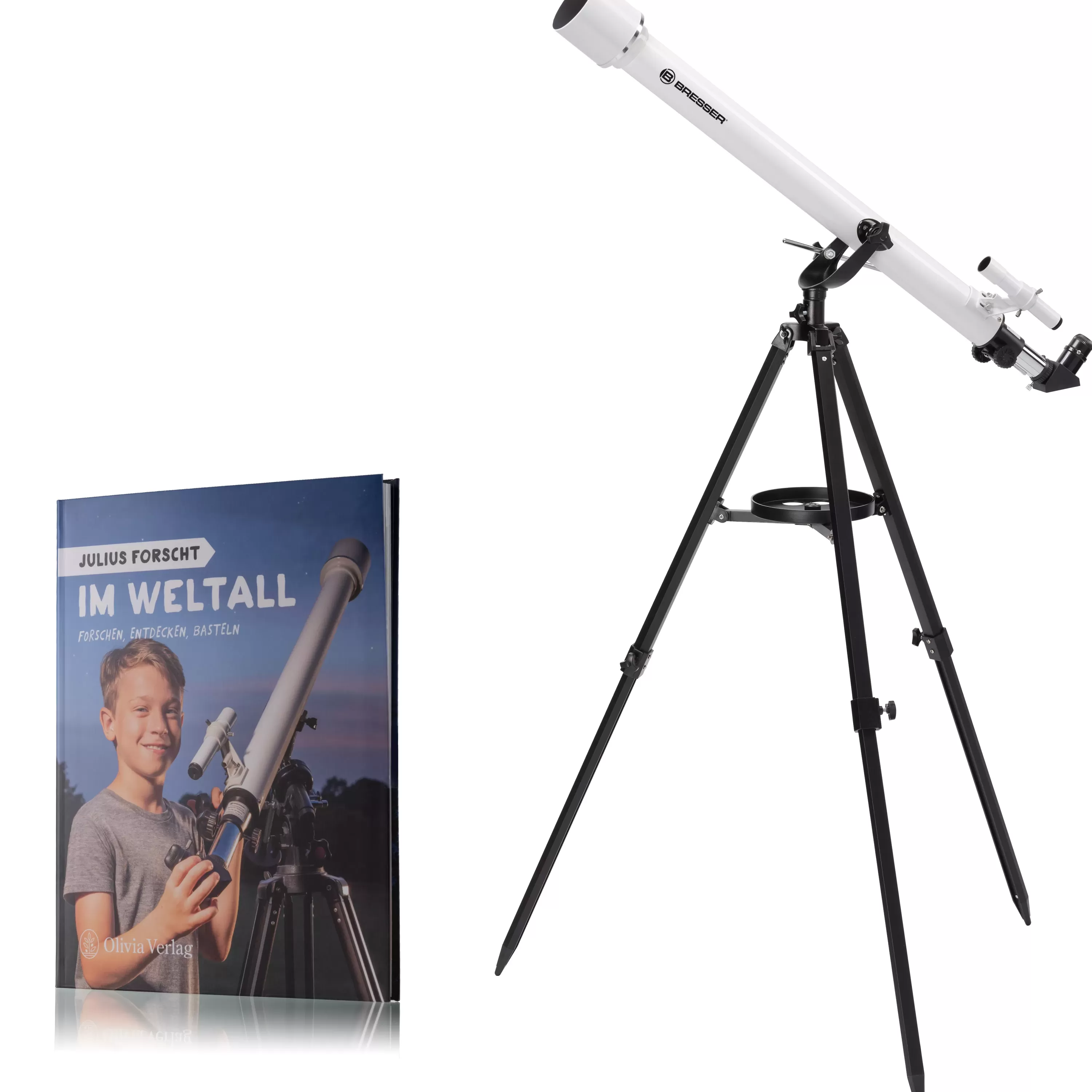 Flash Sale Bresser Classic 60/900 AZ Linsenteleskop mit Buch ''Julius forscht im Weltall''
