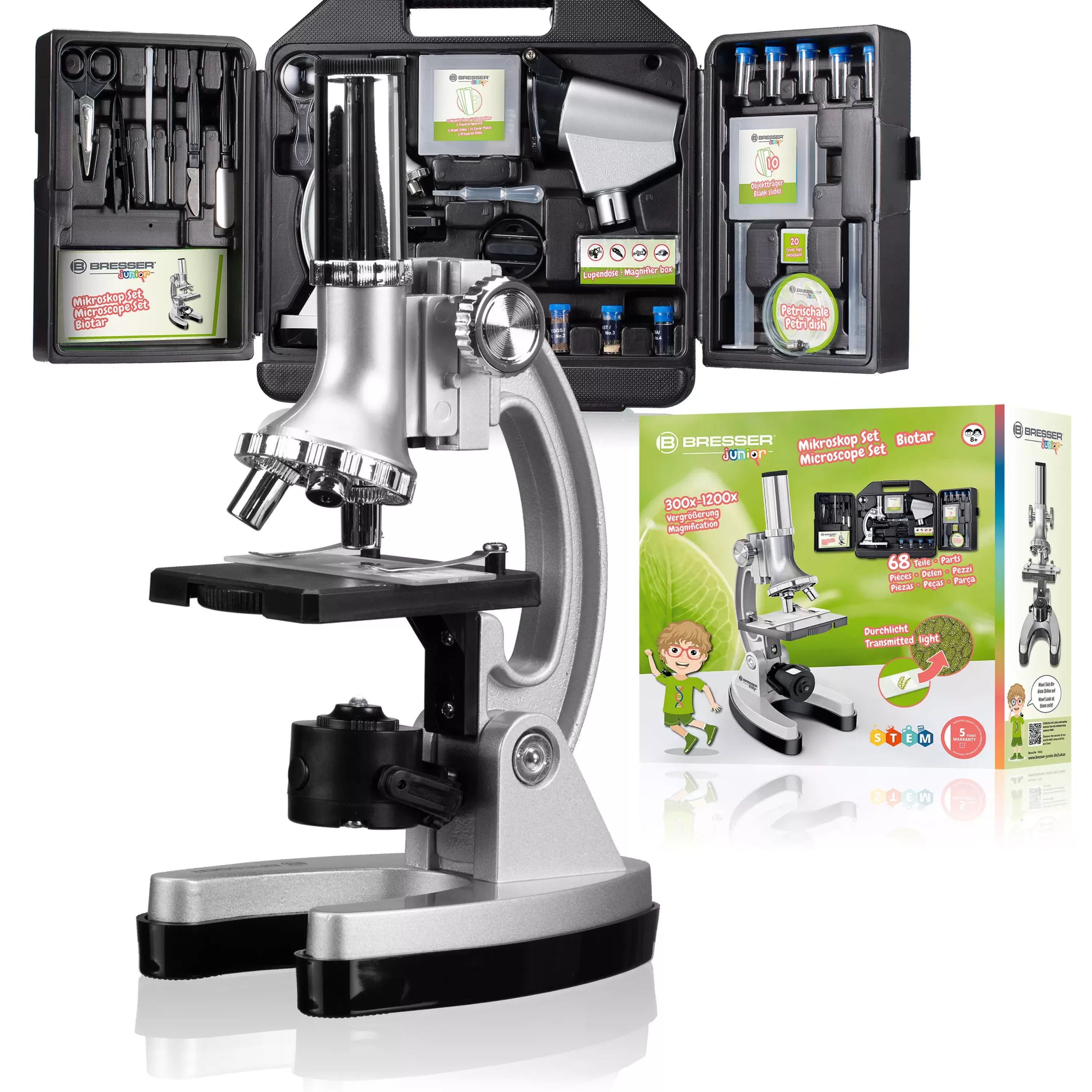 Flash Sale Bresser JUNIOR Biotar 300x-1.200x Mikroskop-Set im Koffer