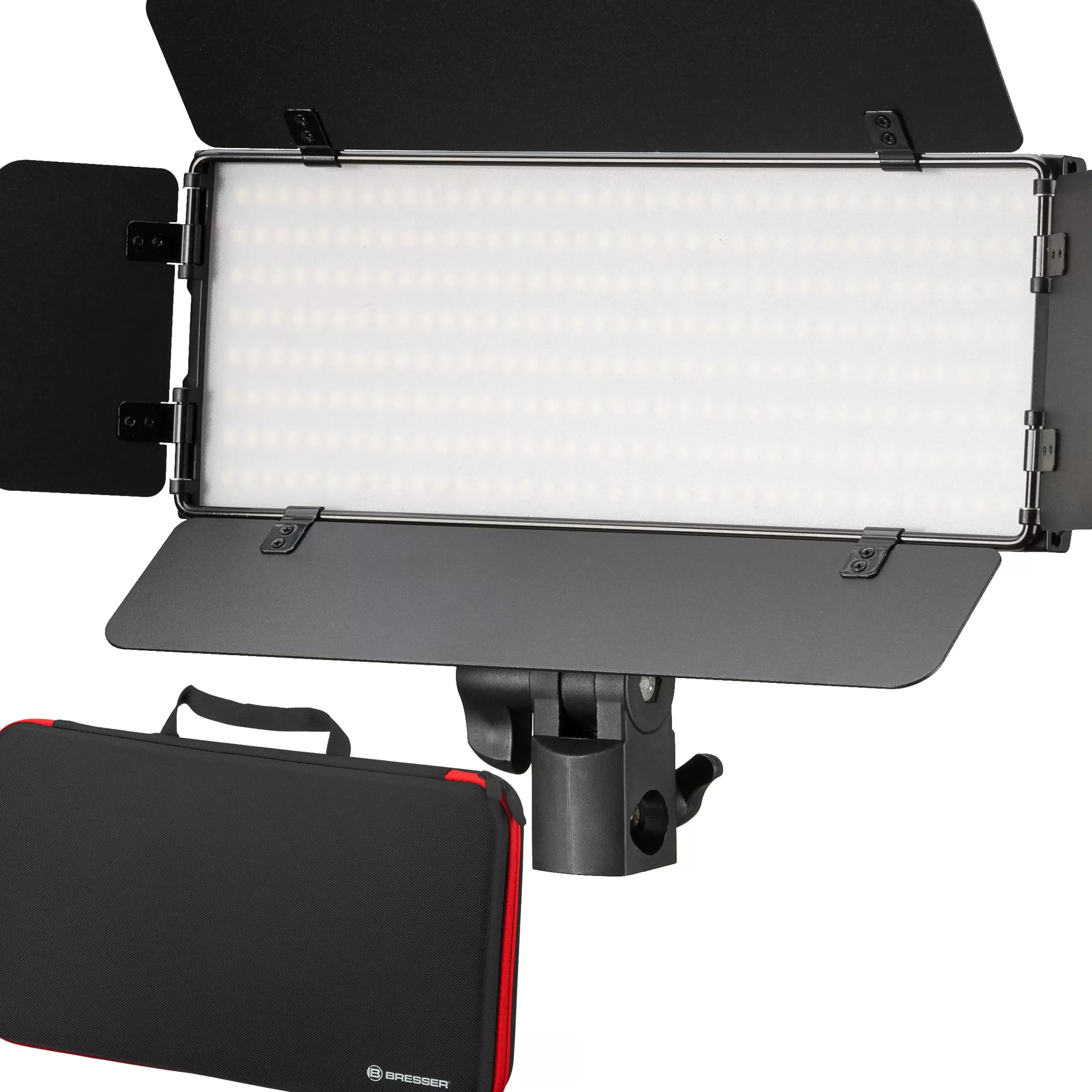 Best Bresser PT 30B-II LED Bi-Color Videoleuchten-Set mit Lichtklappen, Akkus, Netzteil, Fernbedienung und Tasche
