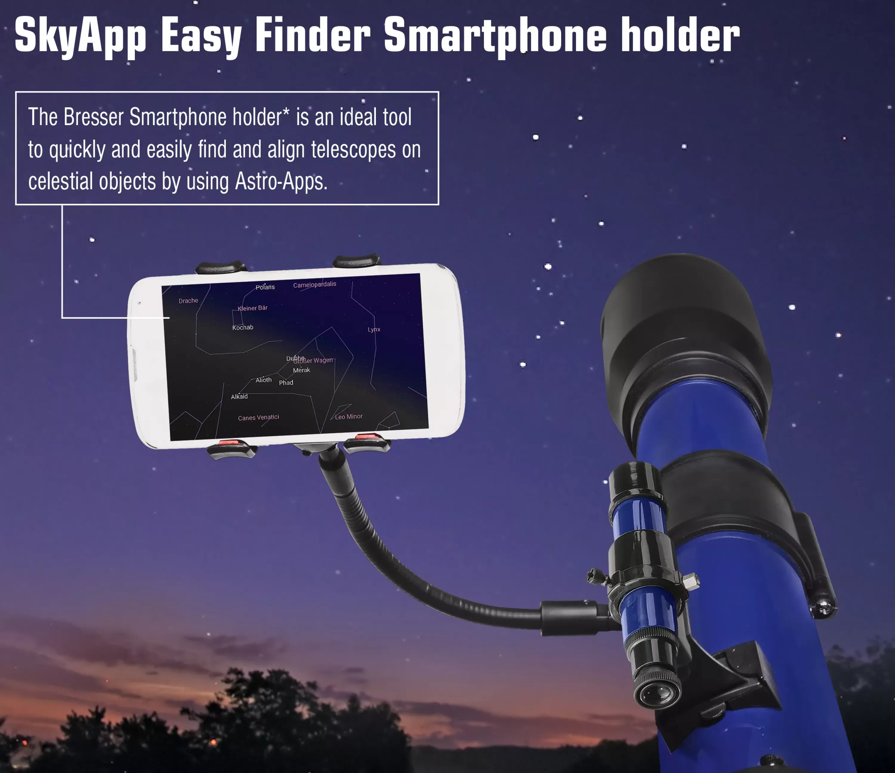 Hot Bresser SKYLUX Linsenteleskop 70/700mm mit Smartphone-Halter und Sonnenfilter