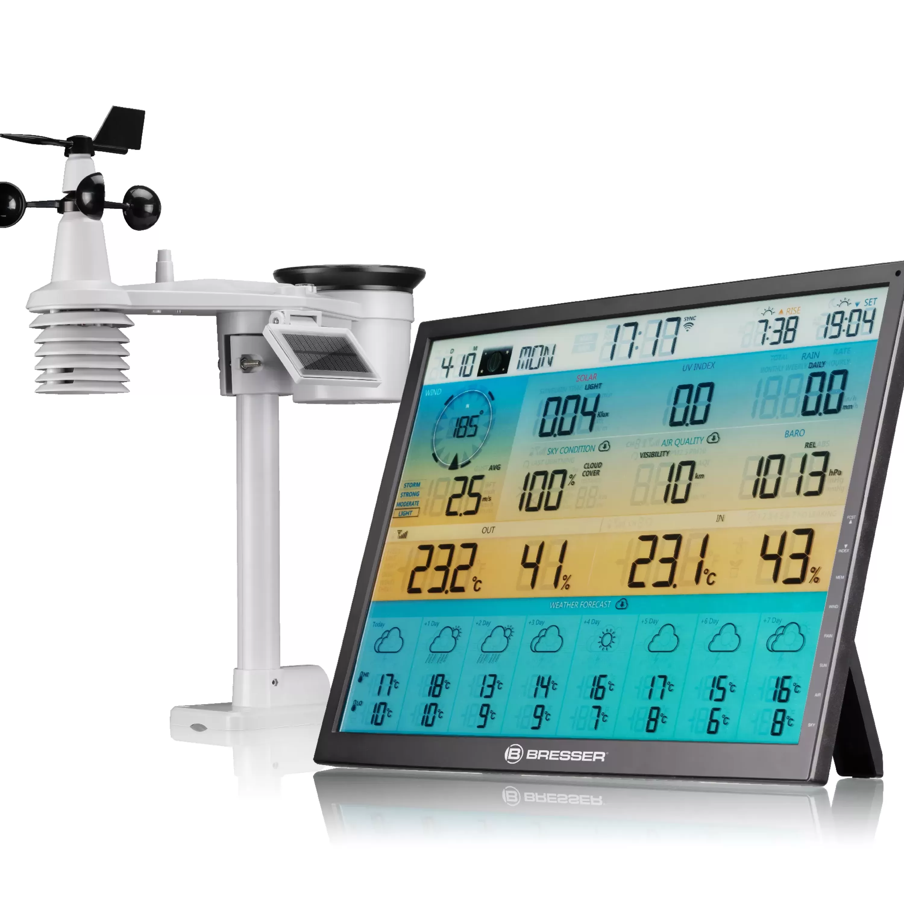 Clearance Bresser 8-Tage 4CAST XL WLAN-Wetterstation 7-in-1 solar