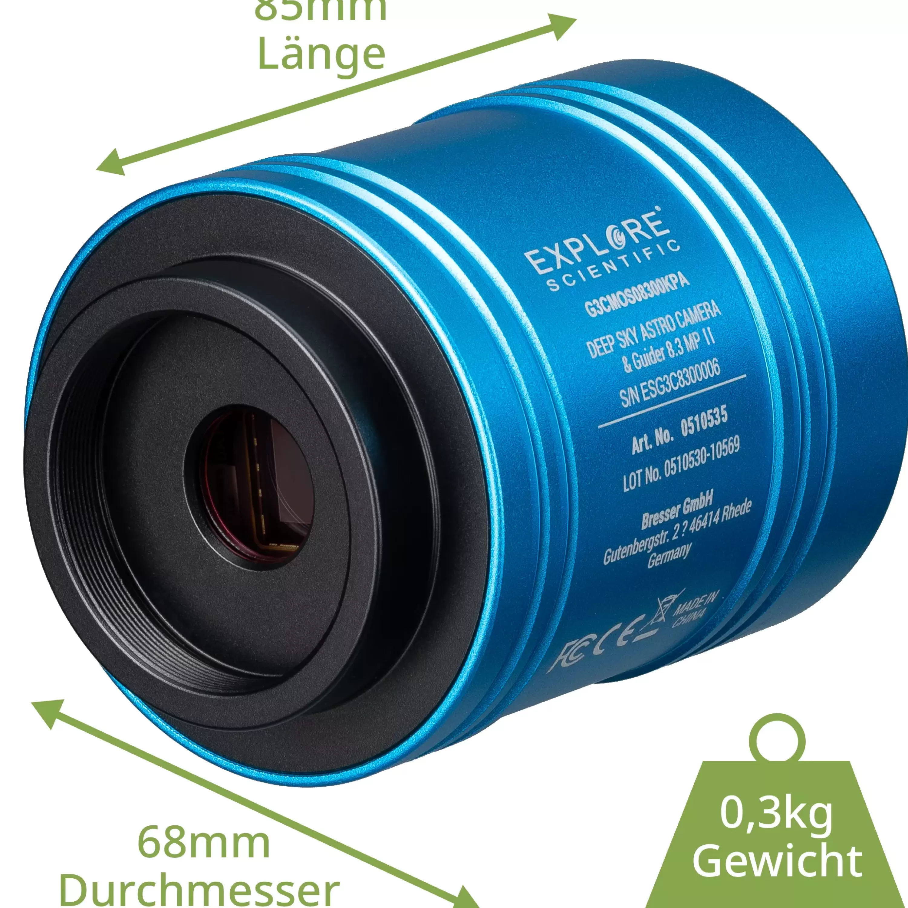 Store Bresser EXPLORE SCIENTIFIC 4K DEEP SKY ASTRO-Kamera & Guider 8,3 MP II