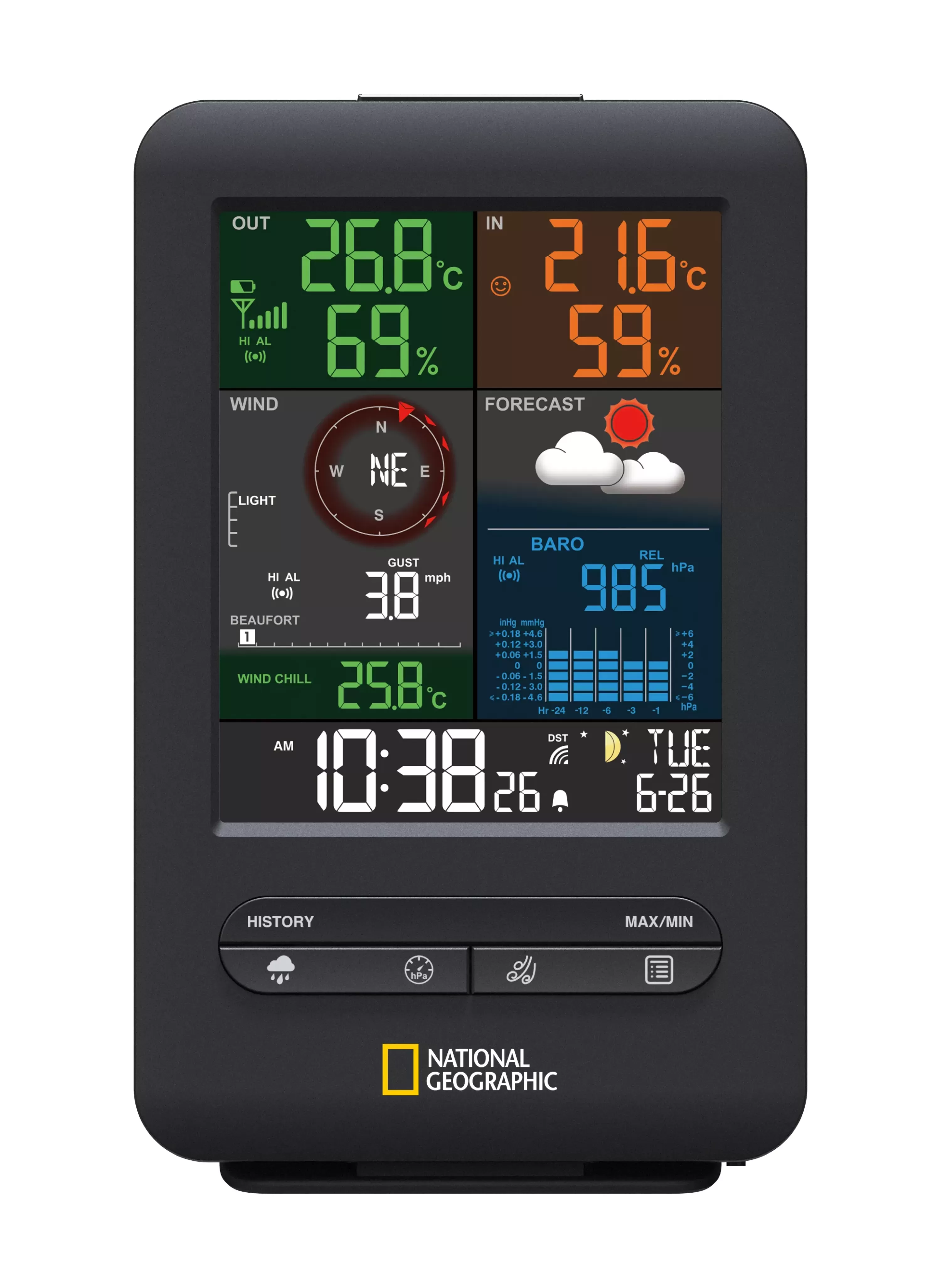 Shop Bresser NATIONAL GEOGRAPHIC Colour-Display-Funk-Wetterstation 5-in-1