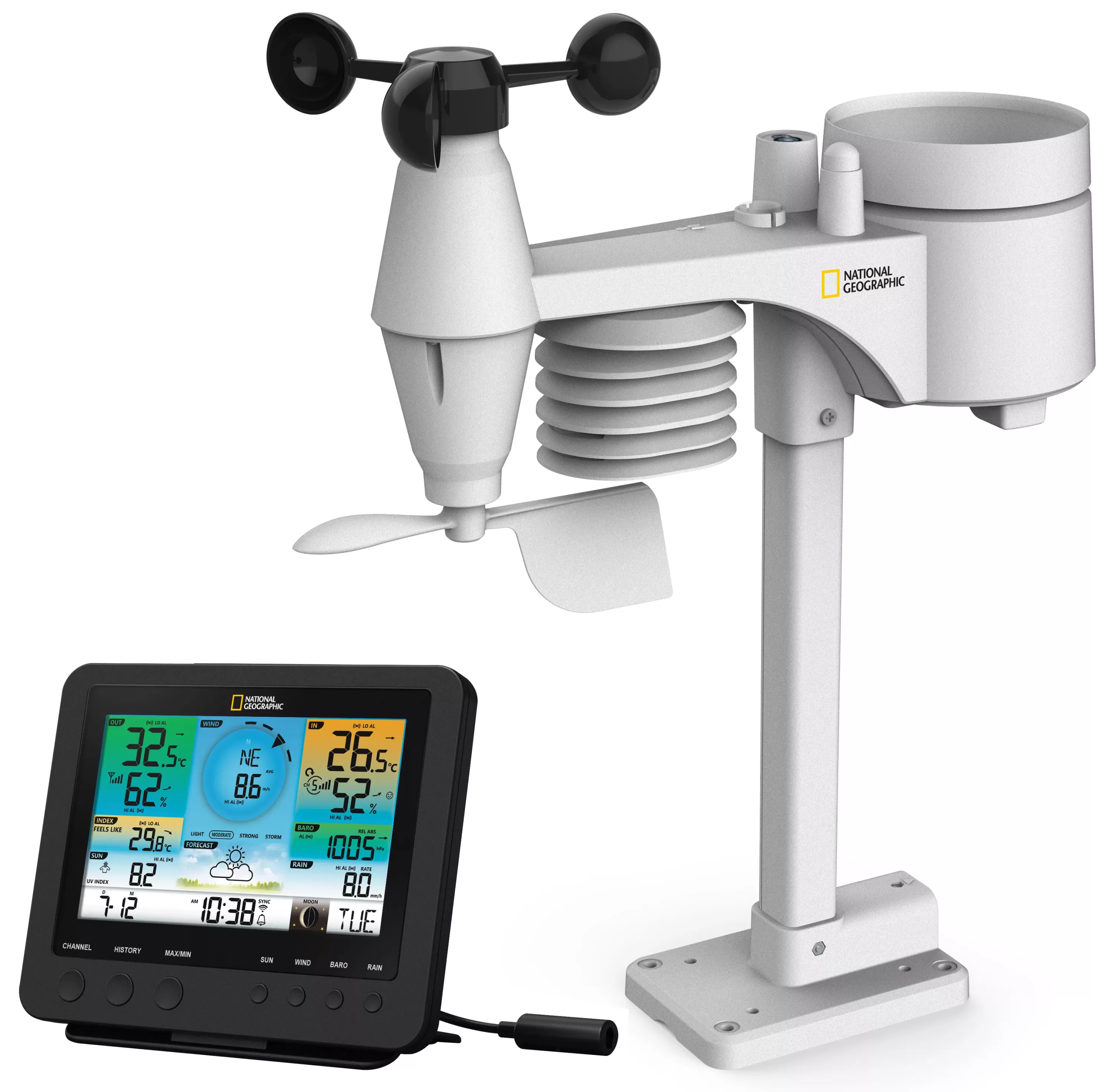 Shop Bresser NATIONAL GEOGRAPHIC WLAN-Farbwetterstation mit 7-in-1-Profi-Sensor